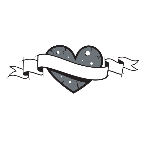SVG Heart and white ribbon