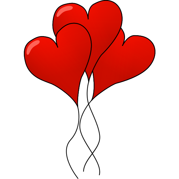 SVG Heart balloons vector clip art