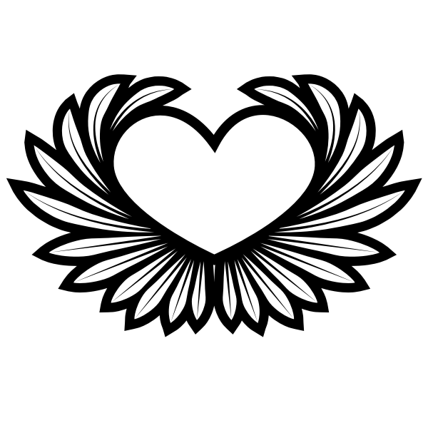 SVG Heart flower silhouette