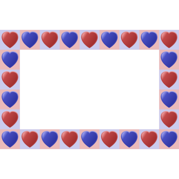 SVG Heart frame in blue and red