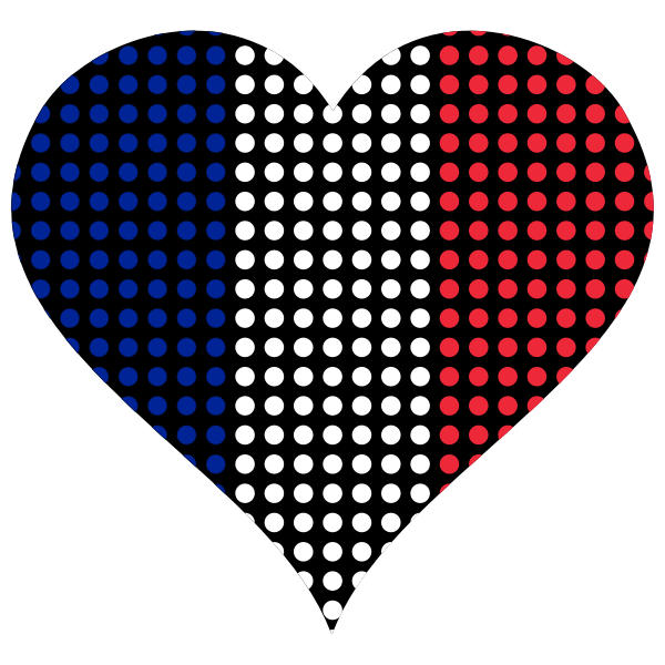 SVG Heart France Flag Circles