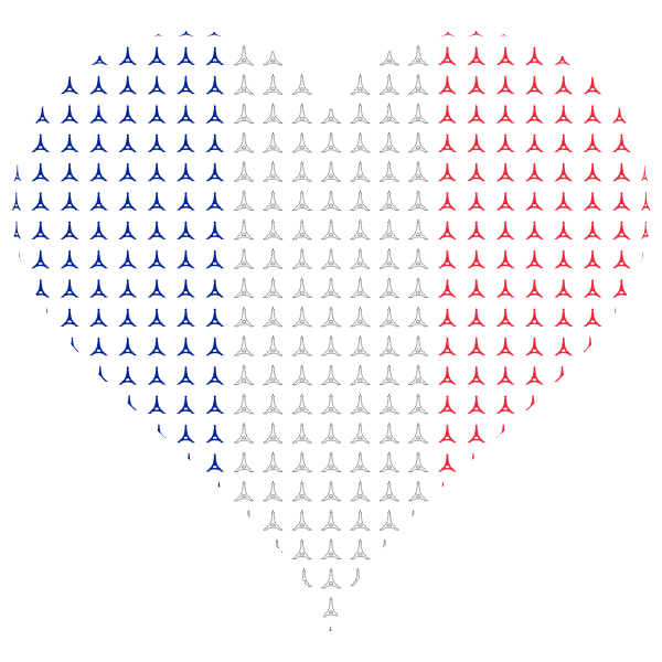 SVG Heart France Flag Eiffel Tower