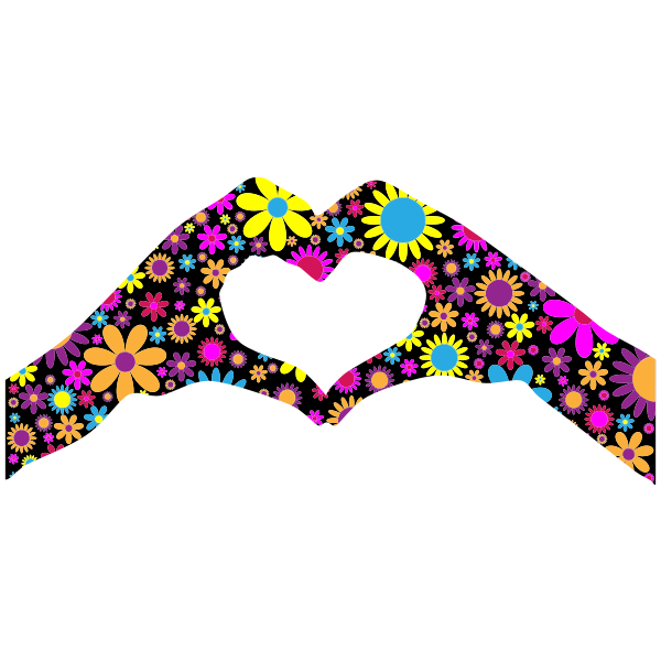 SVG Heart hands silhouette