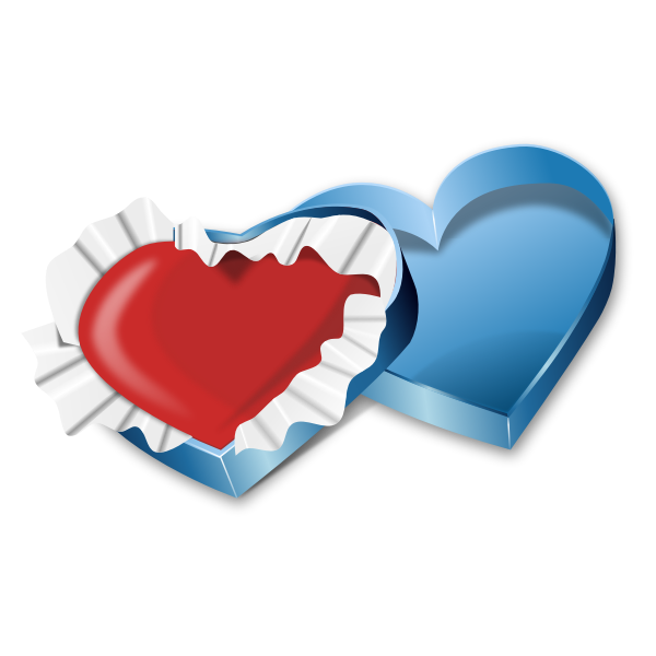 SVG Heart in a sweets box vector image
