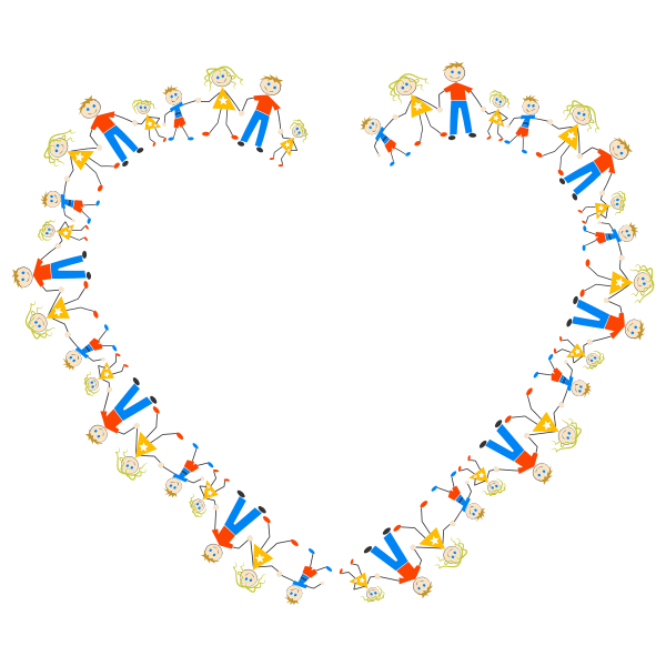 SVG Heart made of family