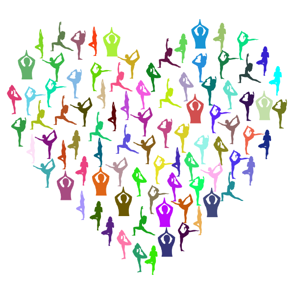 SVG Heart made of yoga poses