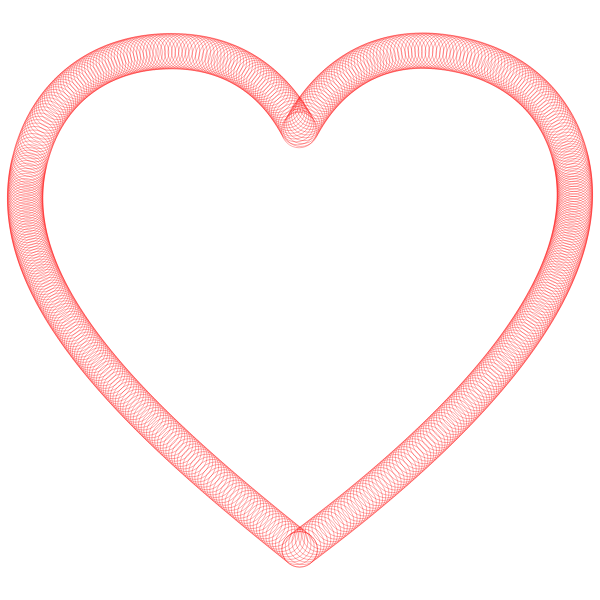SVG Heart outline red lines