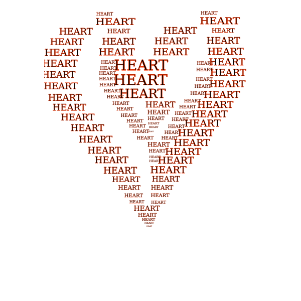 SVG Heart shape outlined with words vector image