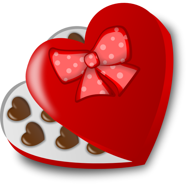 SVG Heart-shaped box of chocolates vector illustration