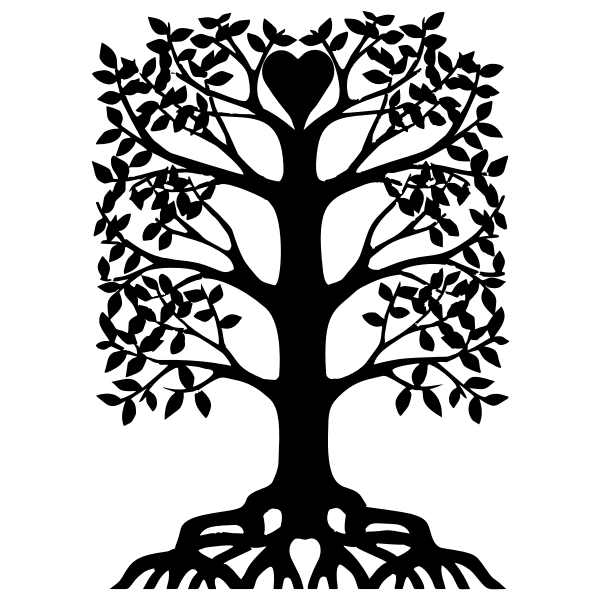 SVG Heart Tree With Roots