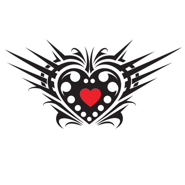 SVG Heart tribal vector art