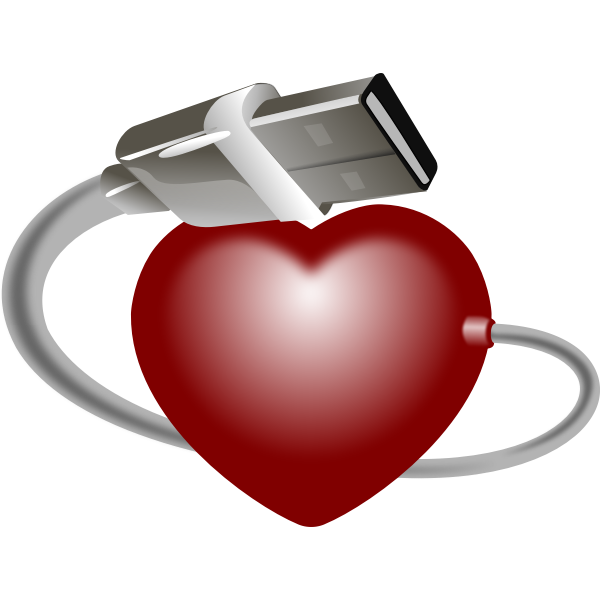 SVG Heart USB stick vector graphics