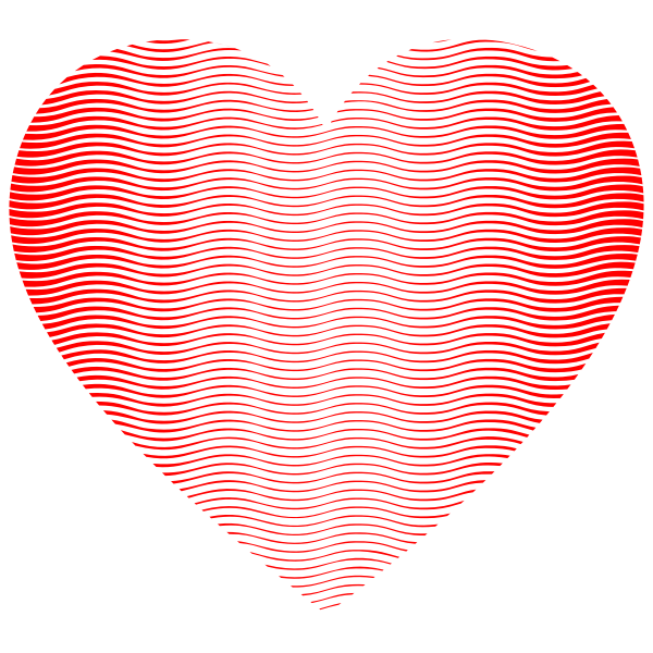 SVG Heart Wavy Line Art Pattern