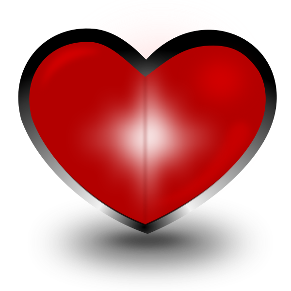 SVG Heart with black outline vector illustration