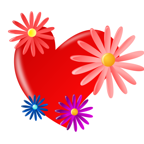 SVG Heart with blossom