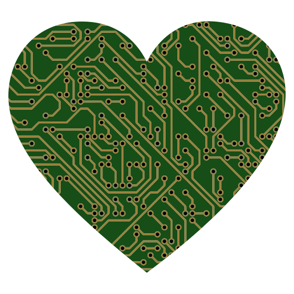 SVG Heart with circuits