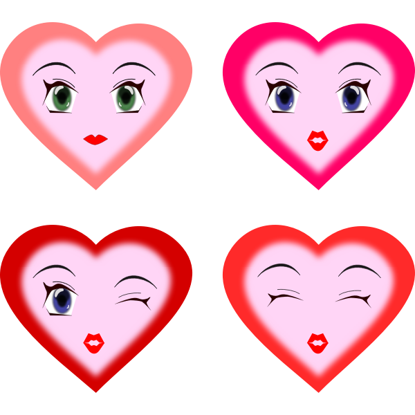 SVG Heart with faces vector image