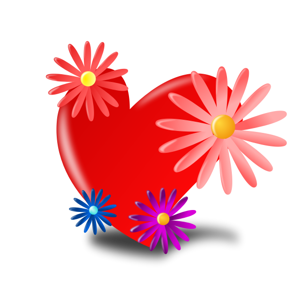 SVG Heart with flowers vector image