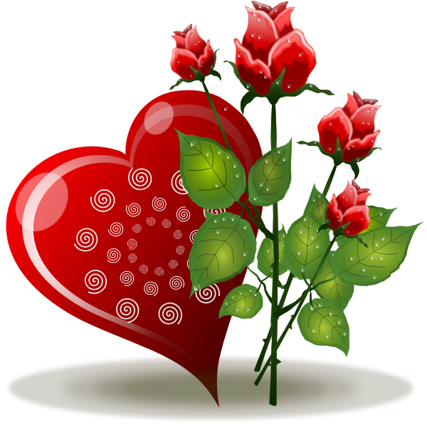 SVG Heart with roses