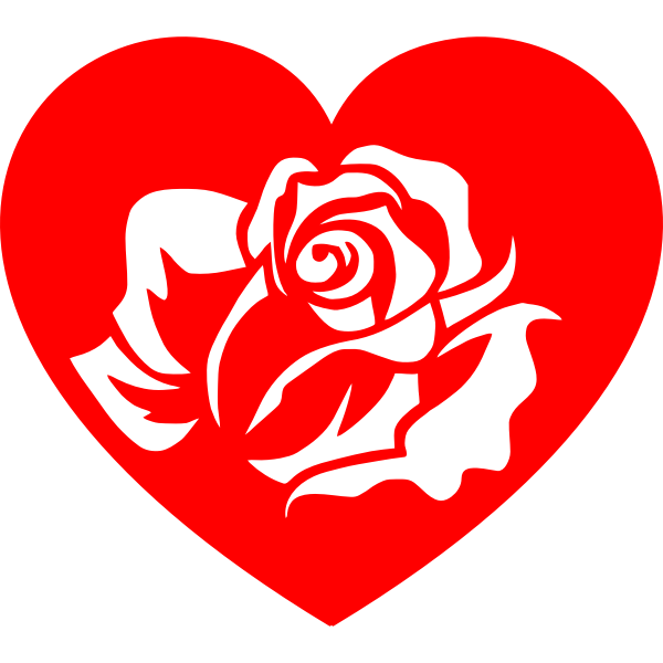 SVG Heart with white rose