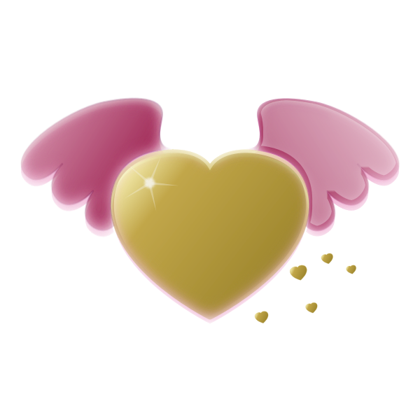 SVG Heart with wings vector clip art