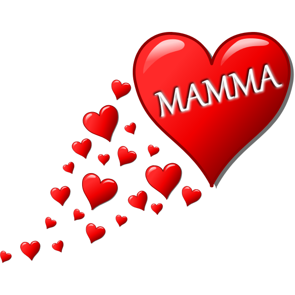 SVG Hearts for Mom in Italian vector illustration