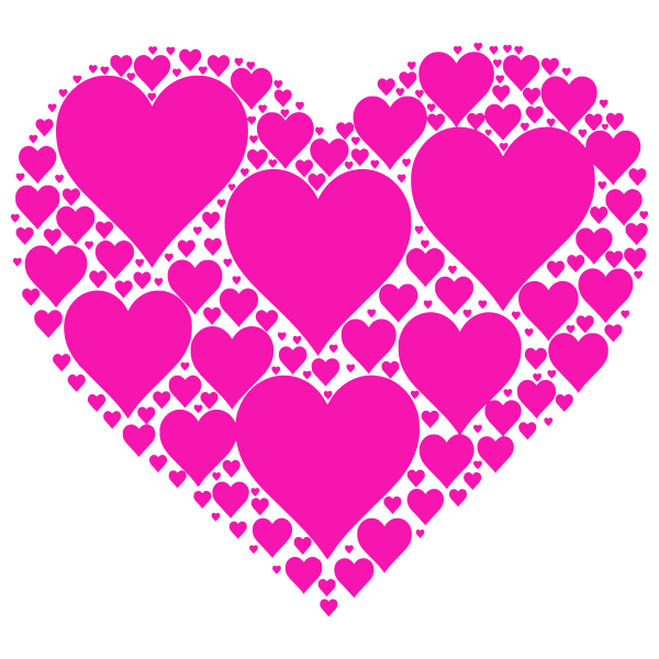 SVG Hearts In Heart magenta