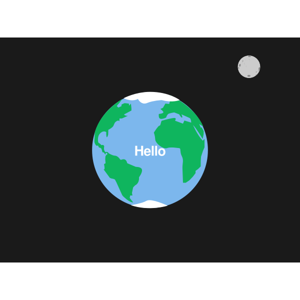 SVG Hello globe vector drawing