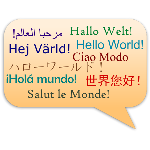 SVG Hello World multi-lingual sign vector image