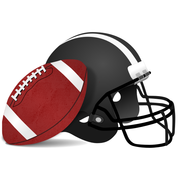 SVG Helmet and ball for American football vector clip art
