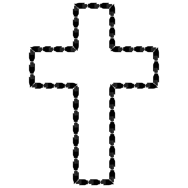 SVG Helping hands cross