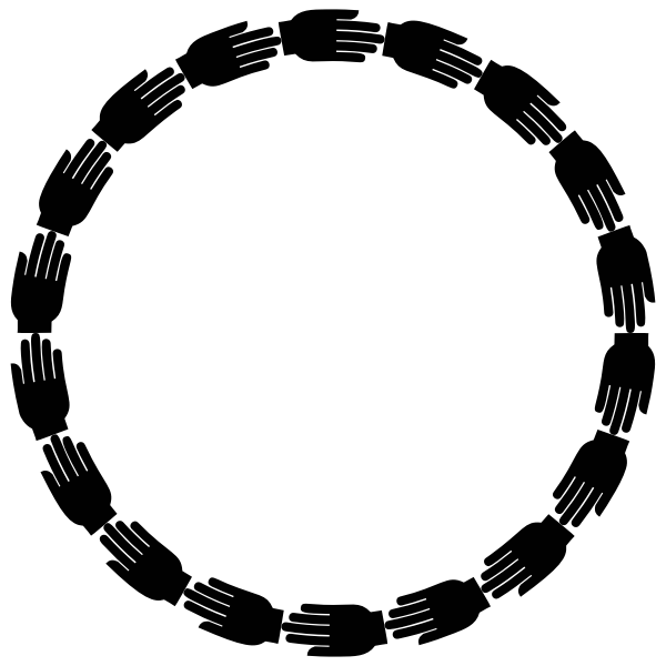 SVG Helping hands frame vector image