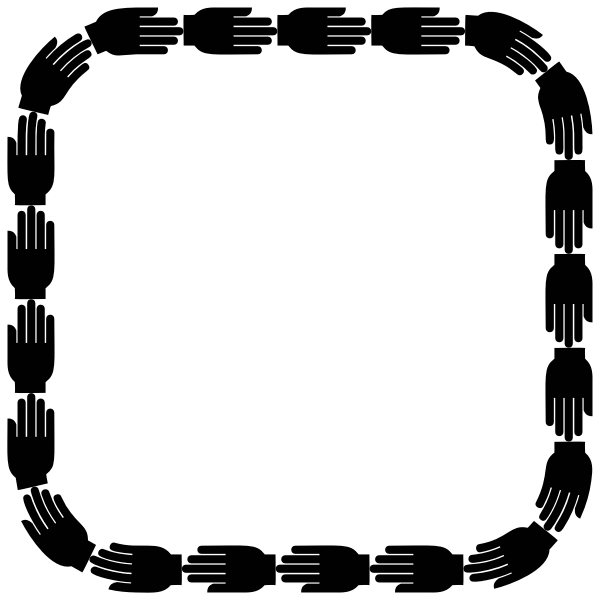 SVG Helping hands vector frame