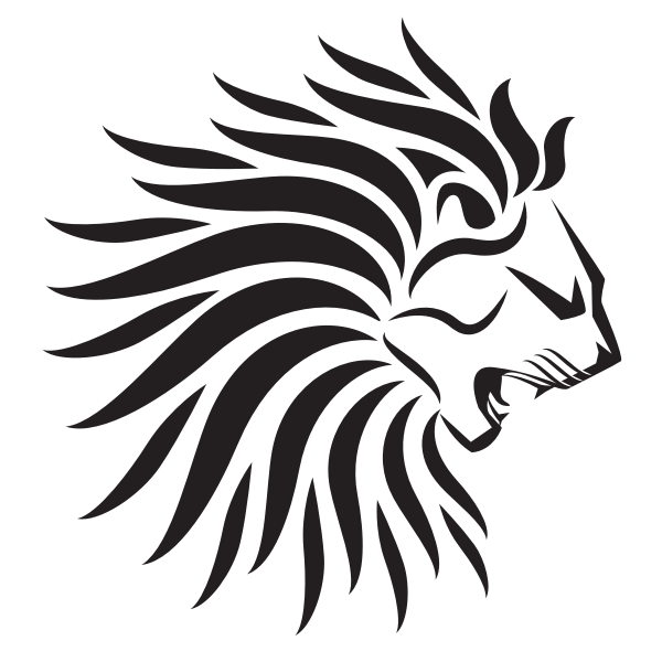 SVG Heraldic lion head silhouette