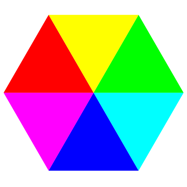 SVG hexagon 6 color