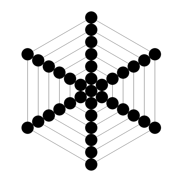 SVG Hexagon with 37 circles