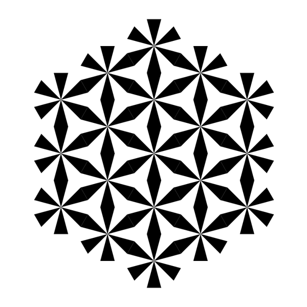 SVG hexagonal star of zebra dodecagon