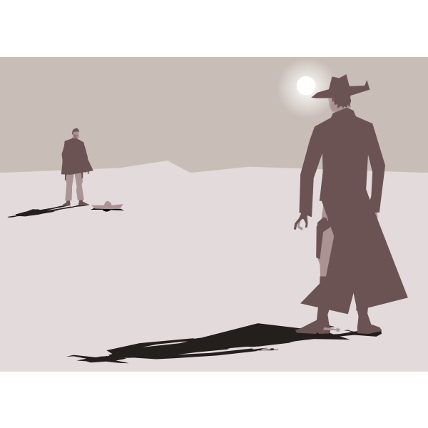 SVG High noon western showdown vector graphics
