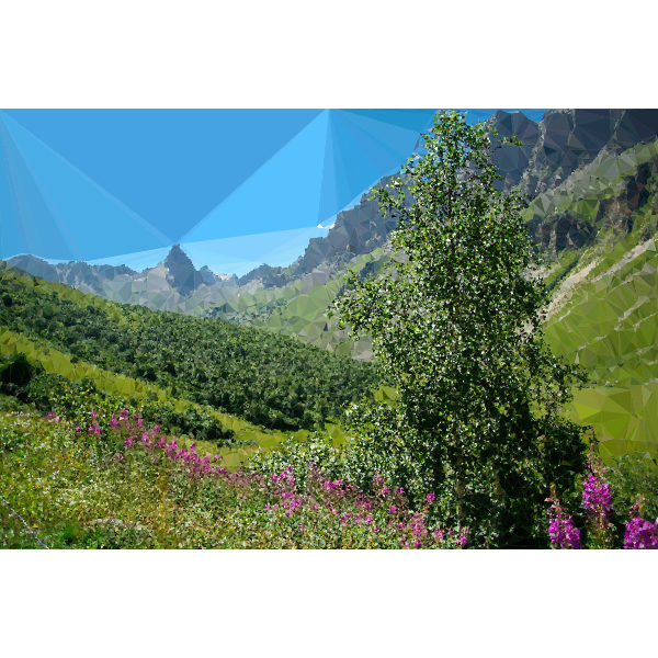 SVG High poly Alpine mountains