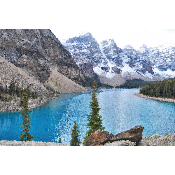 SVG High Poly Banff Lake Canada