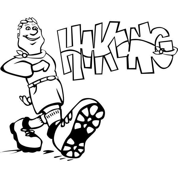 SVG Hiking guy vector drawing