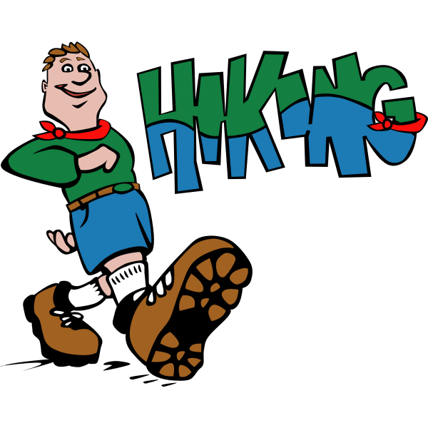 SVG Hiking man vector drawing
