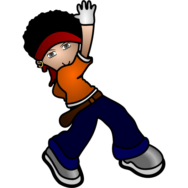 SVG Hip hop kid in a dance move vector graphics