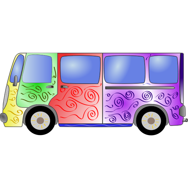 SVG Hippie Van Vector Clip Art