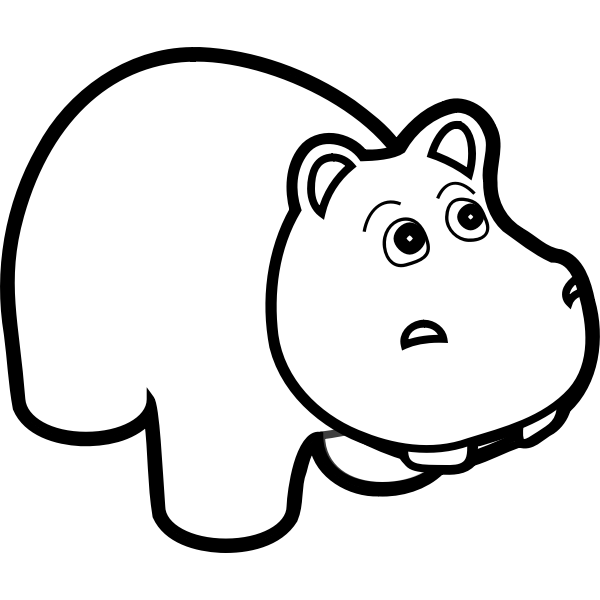 SVG Hippo line art vector drawing