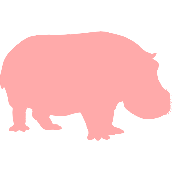 SVG Hippo pink silhouette vector image