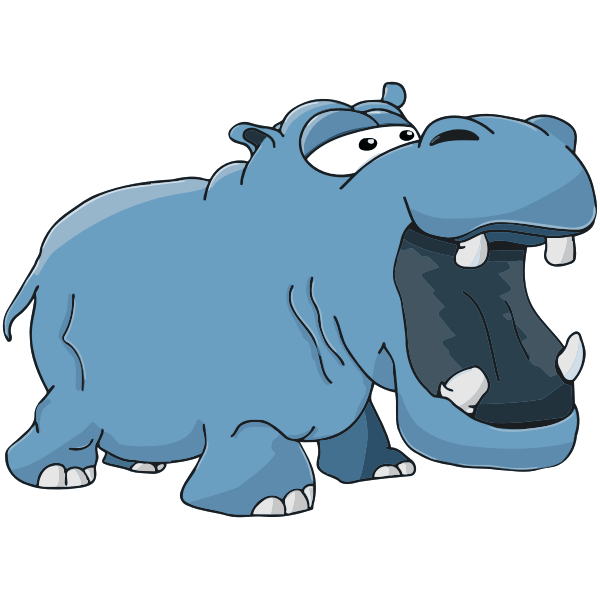 SVG Hippopotamus vector illustration