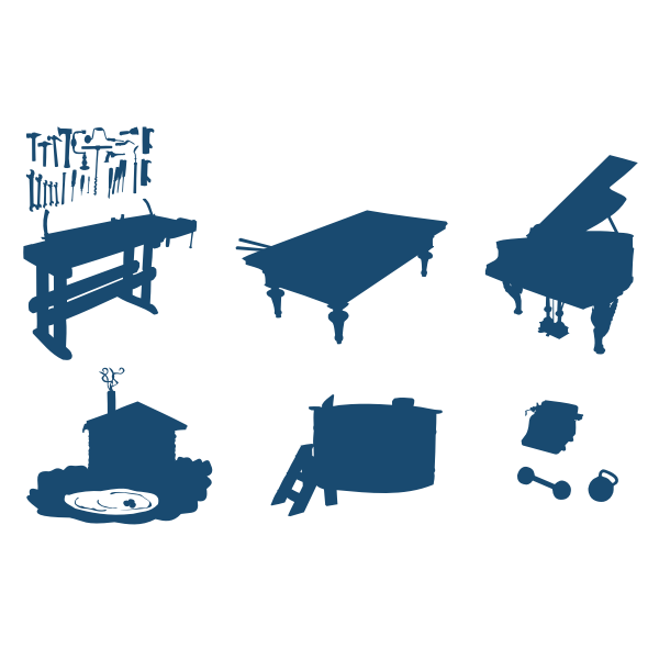 SVG Hobby signs silhouettes vector image