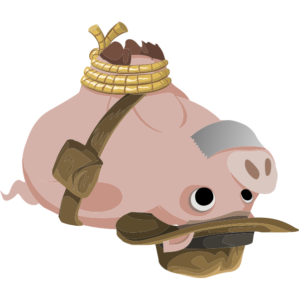 SVG Hogtied piggy vector image