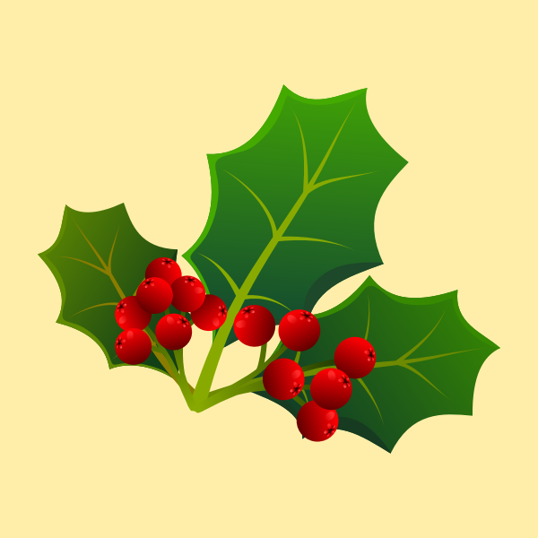 SVG holly leaves and berries